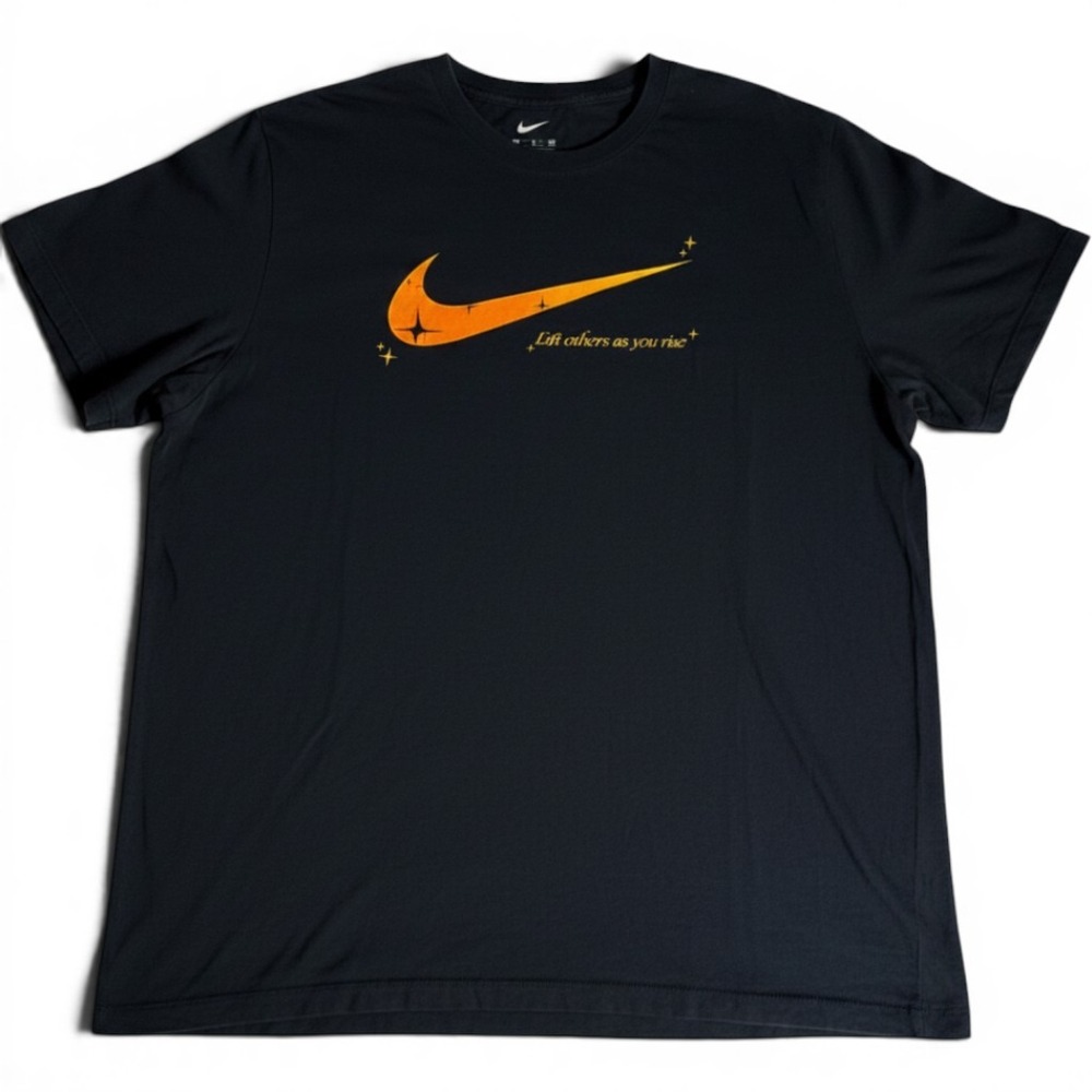 Nike Mens Lift Others As You Rise Graphic T-Shirt Black Orange XXL